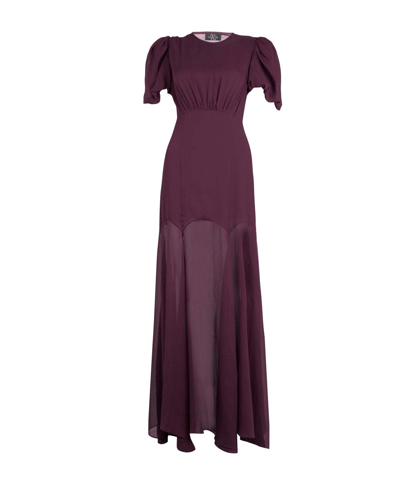 Agua Maxi Dress In Maroon Crinkle Chiffon