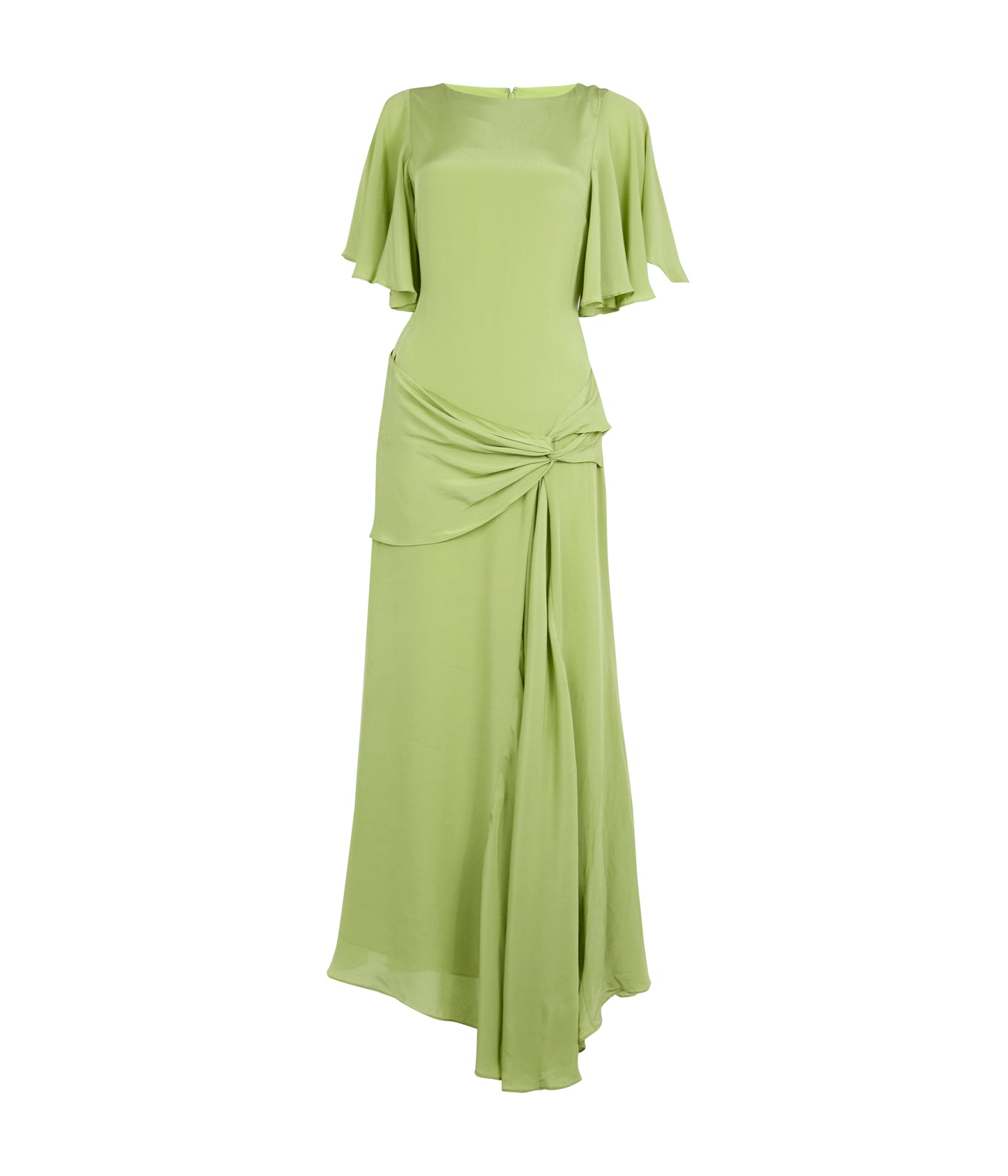 Arlowe Maxi Dress In Pea Shoot Crepe De Chine