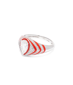 Striped Pear Pinky Ring