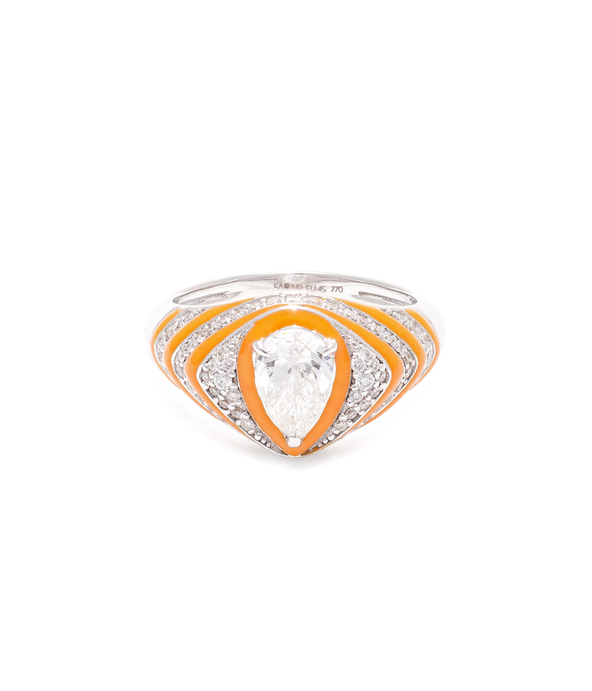 Striped Pear Pinky Ring