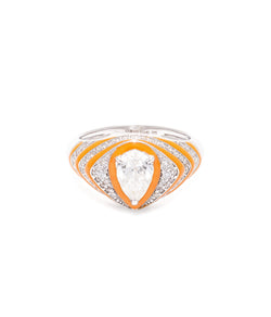 Striped Pear Pinky Ring