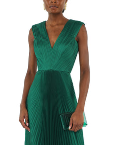 Green Charmeuse Sunray Dress