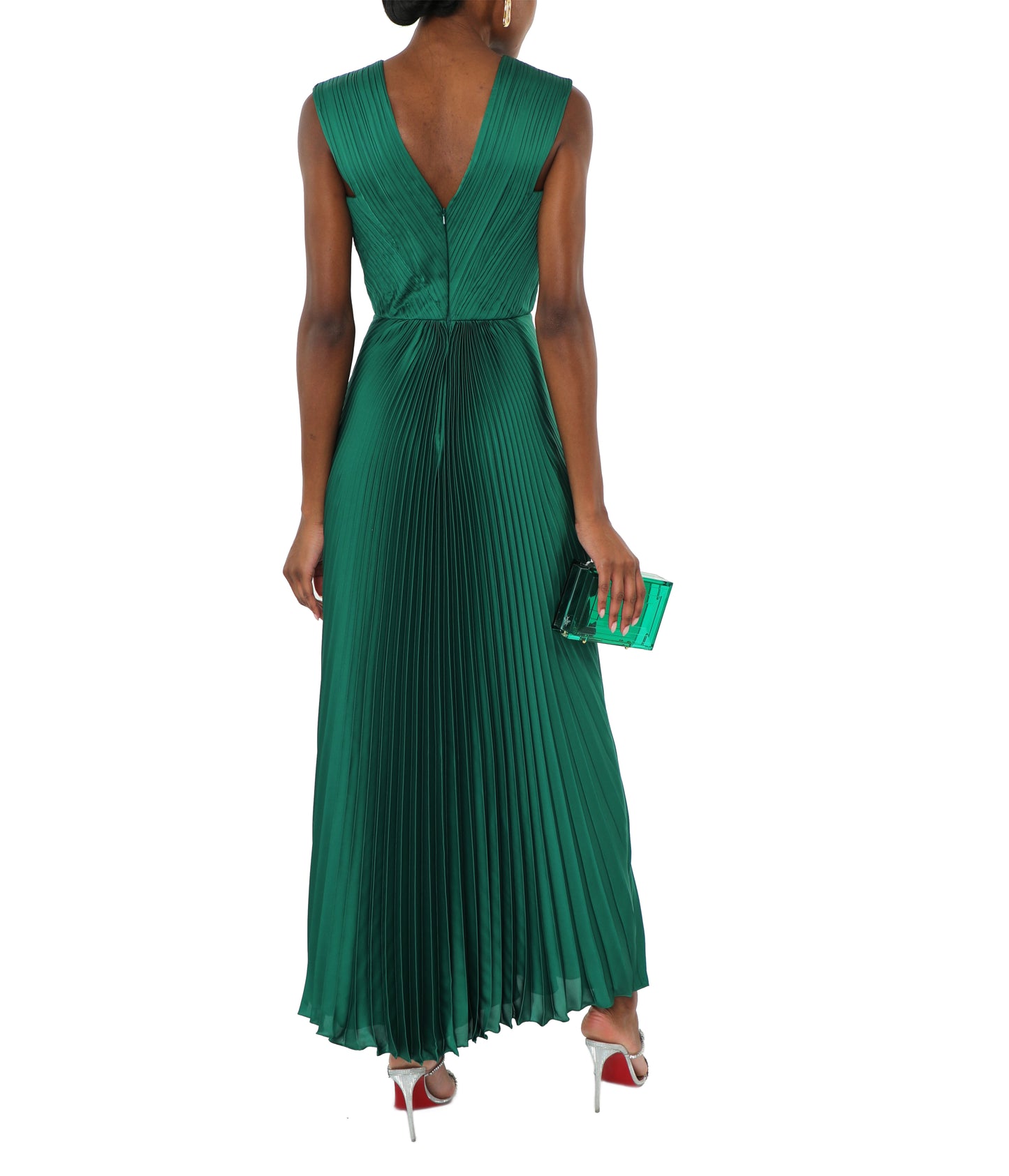 Green Charmeuse Sunray Dress