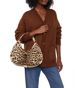 Pre-Loved Leopard Print Hobo Bag