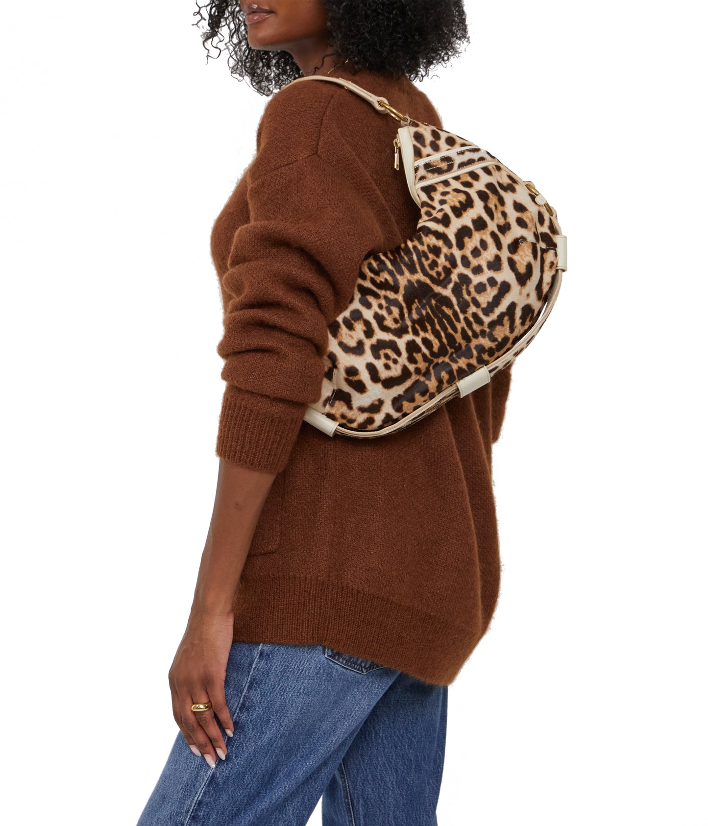 Pre-Loved Leopard Print Hobo Bag