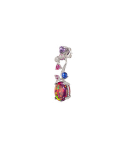 Violet Opal Carnivora Earrings White Gold