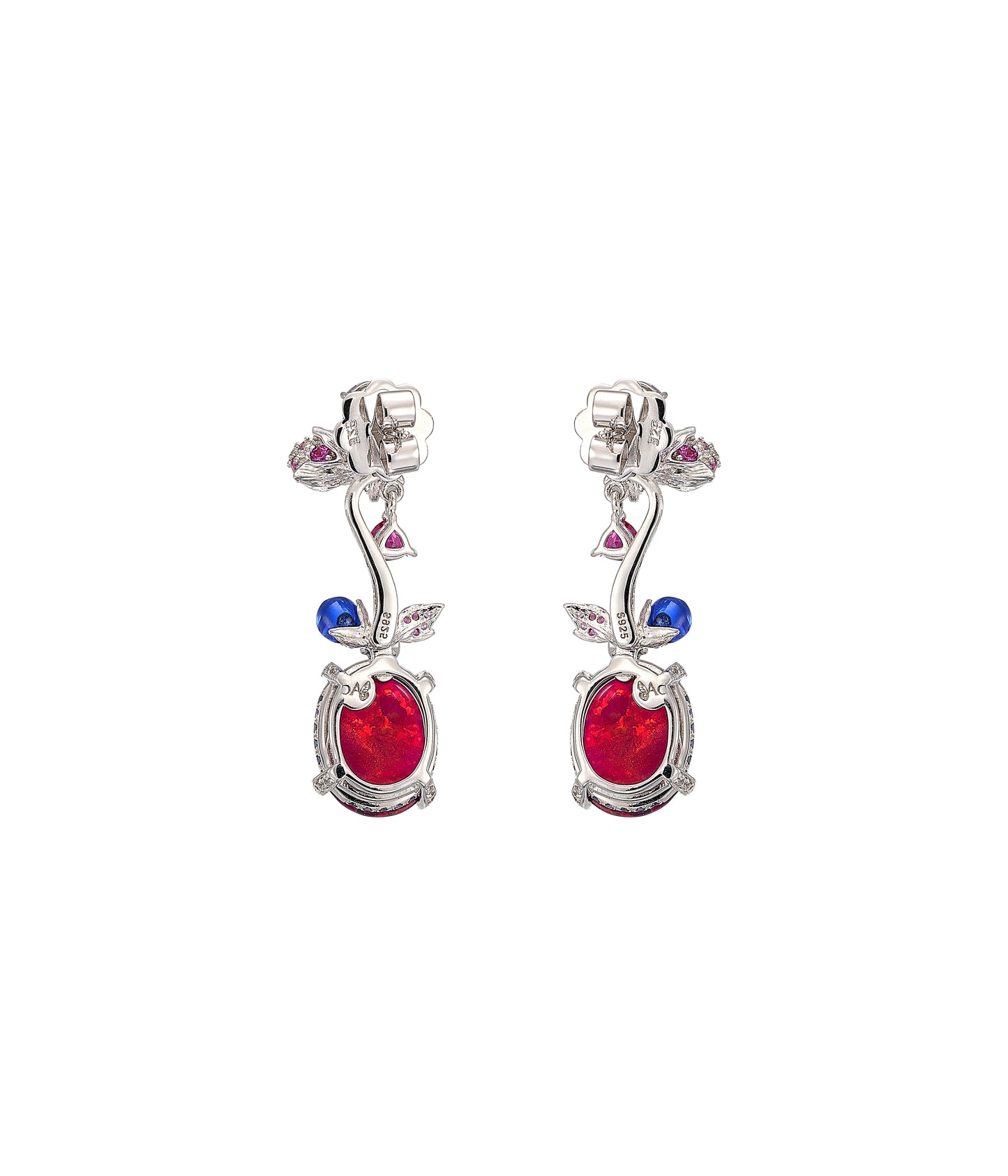 Violet Opal Carnivora Earrings White Gold