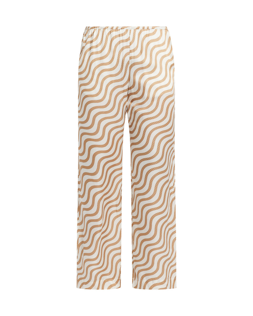 Fiji - Bespoke Beige Wave Striped Trouser