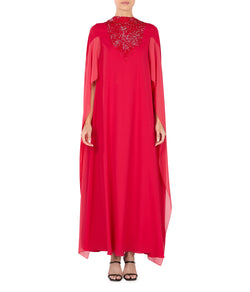 High-Neck Dress With Heavy Embellishment On Front