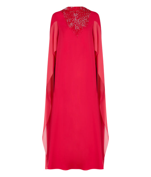 High-Neck Dress With Heavy Embellishment On Front