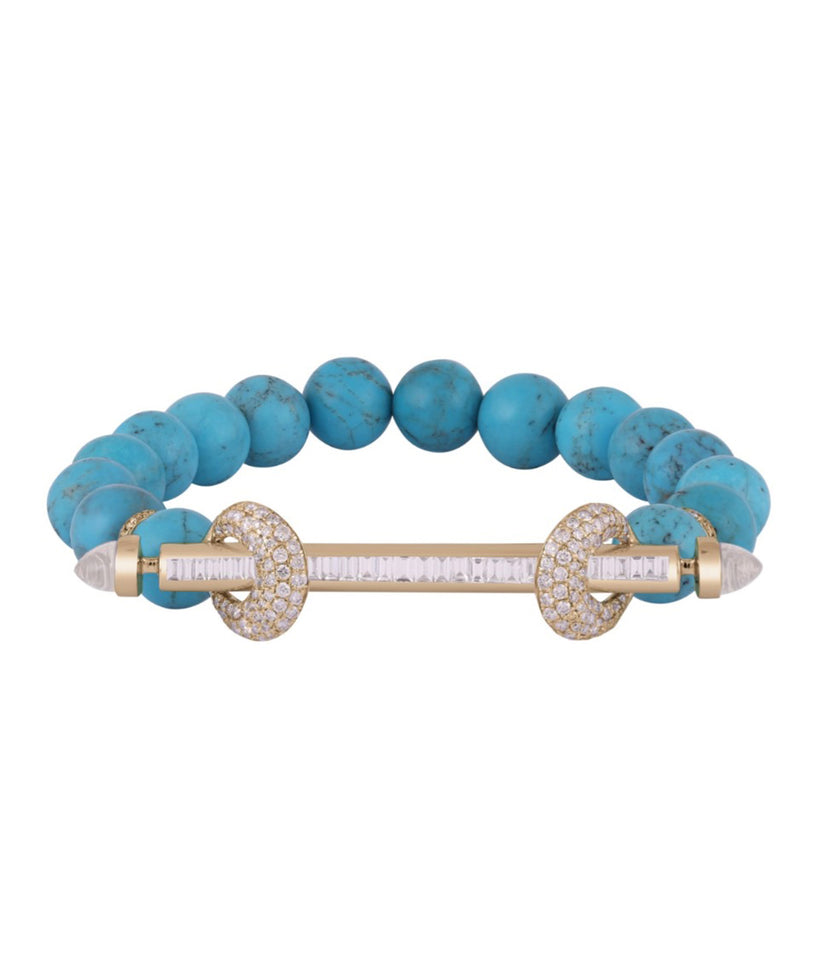 Turquoise and Diamond Chakra Bracelet