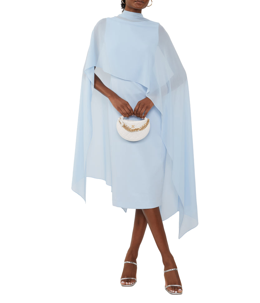 Pale Blue Georgette Cascata Wrap