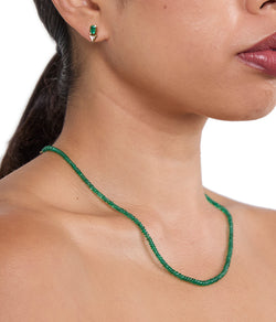 Small Light Green Emerald Bead Necklace