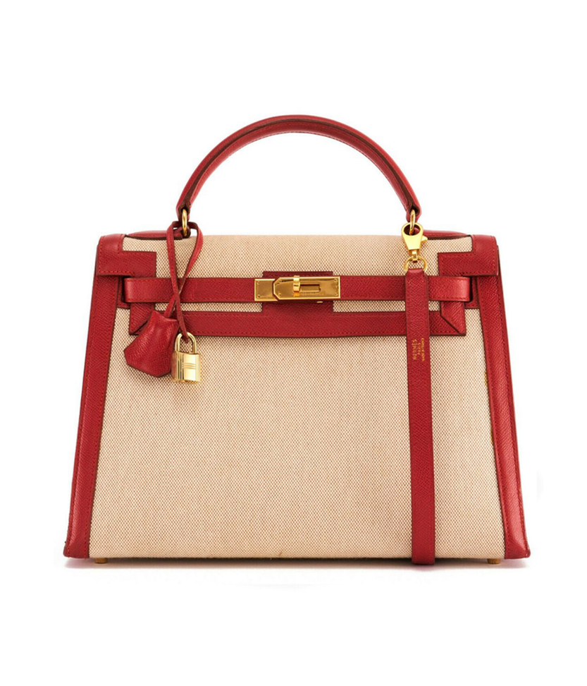 Toile Rouge 32cm Kelly Bag