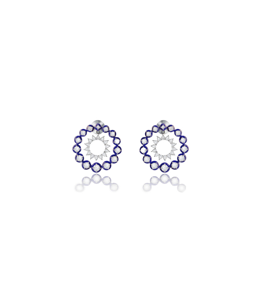 Orbit 18K White Gold Diamond Earrings