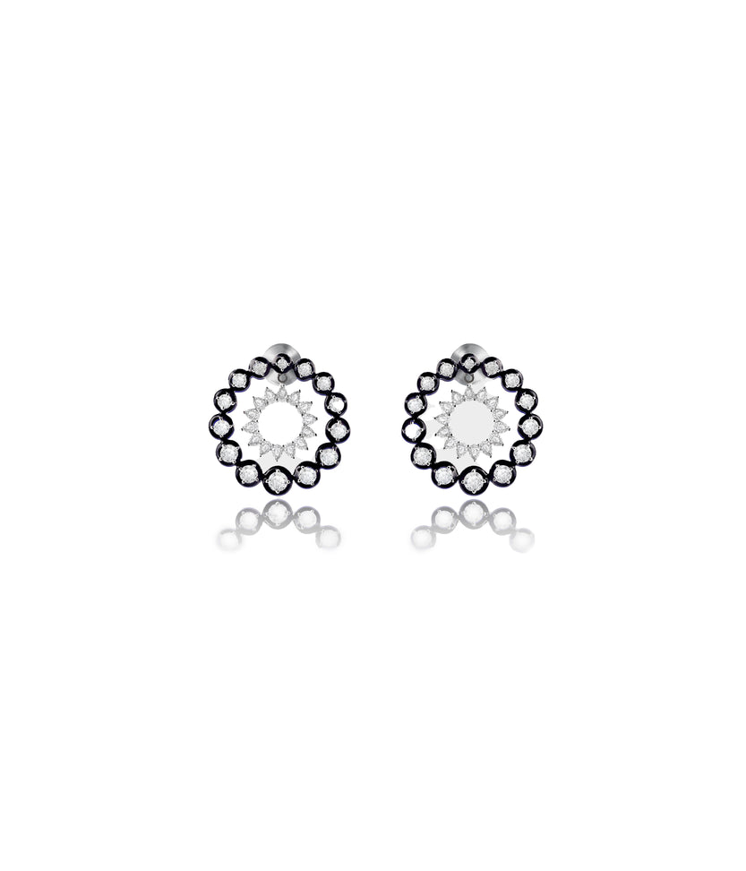 Orbit 18K White Gold Diamond Earrings