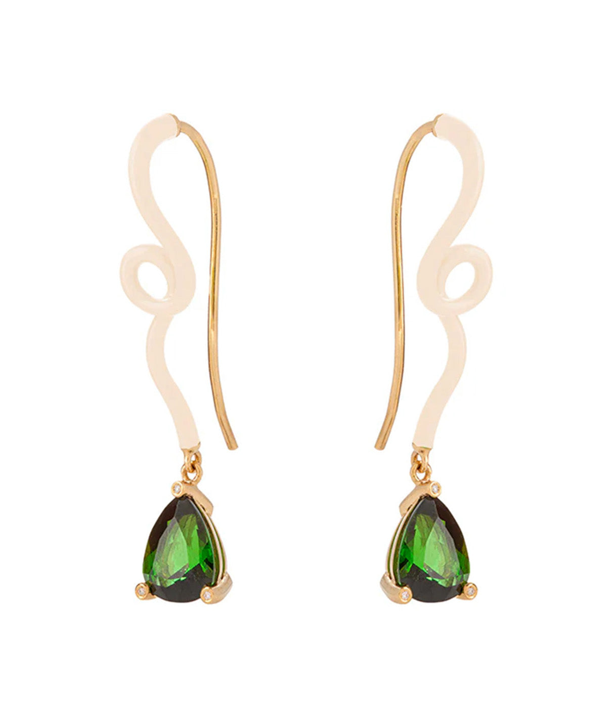 Geri Earrings In Panna With Tourmaline