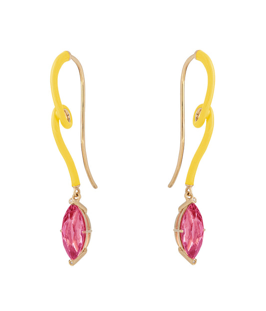 Alicia Earrings In Sunflower With Pink Tourmaline