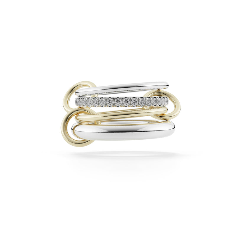 Nimbus 18K Yellow Gold And Silver Band Ring