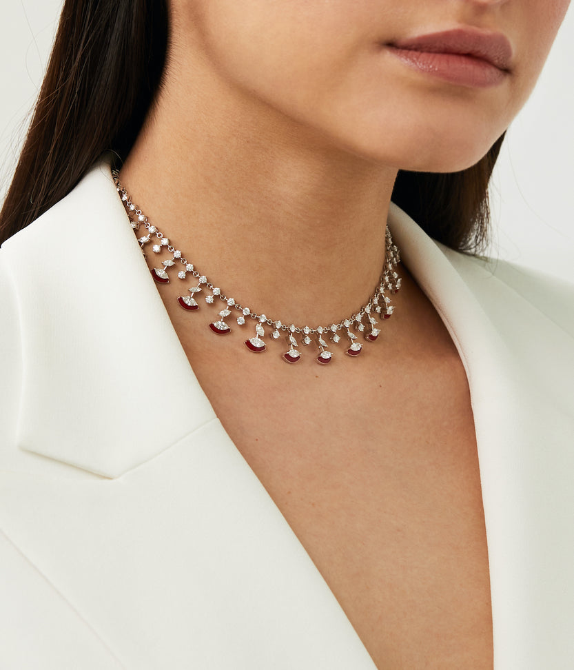 The Eye 18K White Gold Marquise Choker