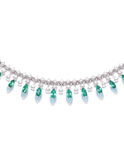 18K White Gold Emerald Marquise Choker