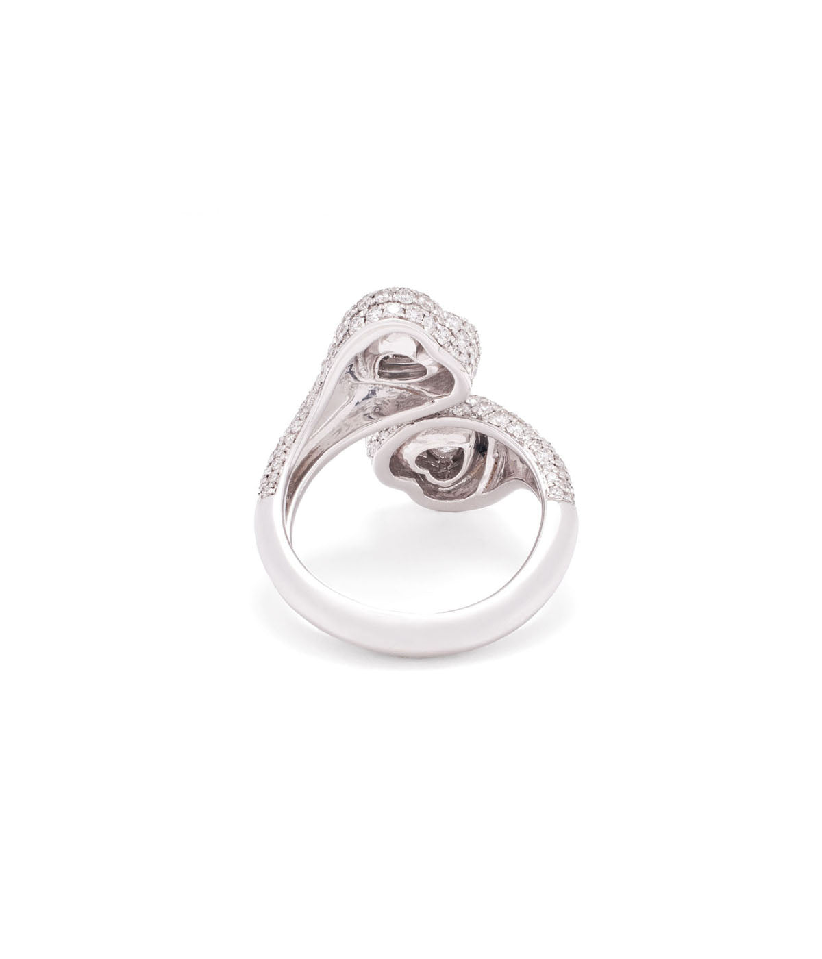 18K White Gold Gemini Heart Ring