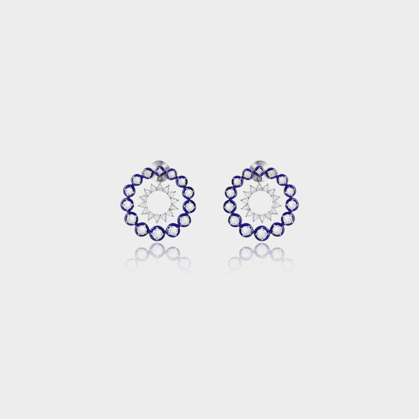 Orbit 18K White Gold Diamond Earrings