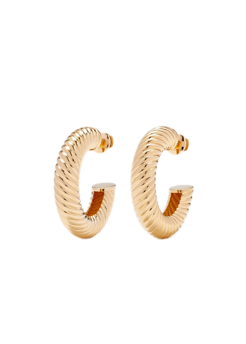 Gouttire 9K Yellow Gold Hoop Earrings