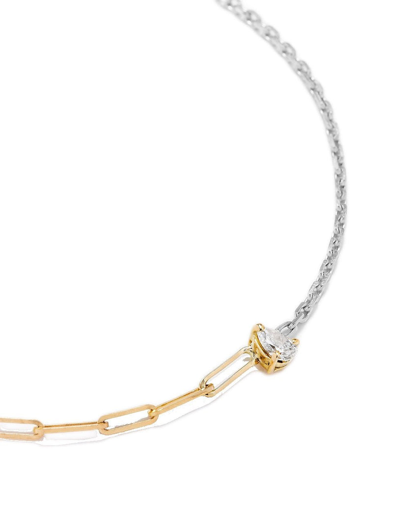 Solitaire Poire 18K Gold Diamond Bracelet