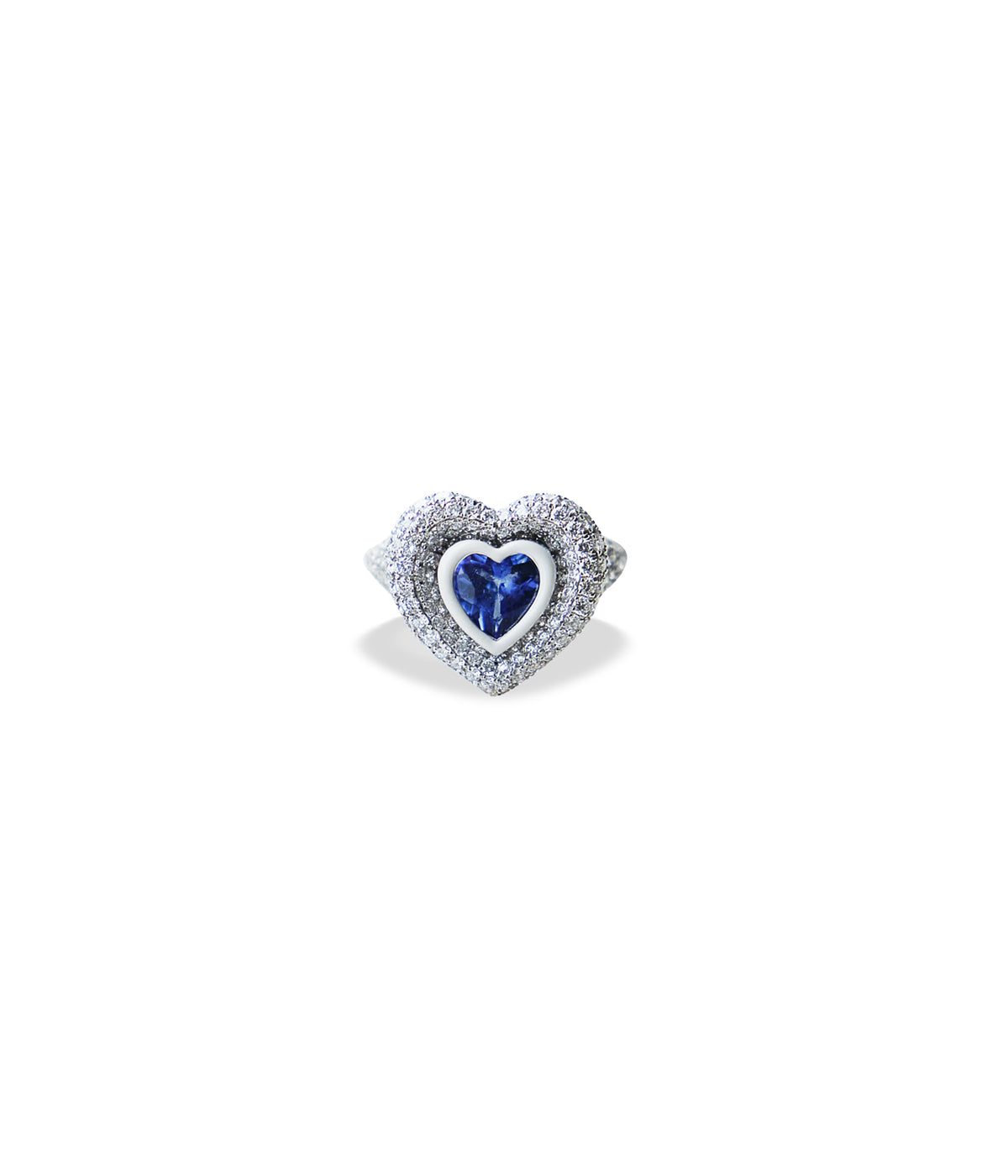 Tanzanite Heart Pinky Ring