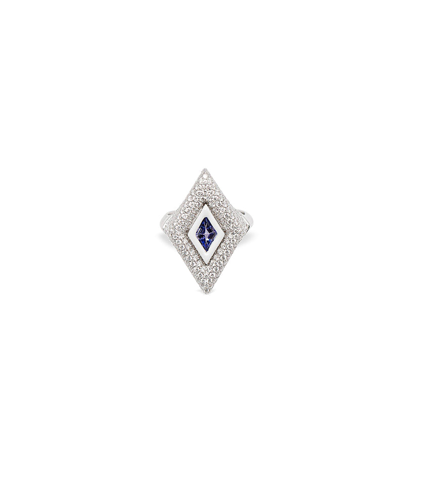 Kite 18K White Gold, Diamond And Tanzanite Ring